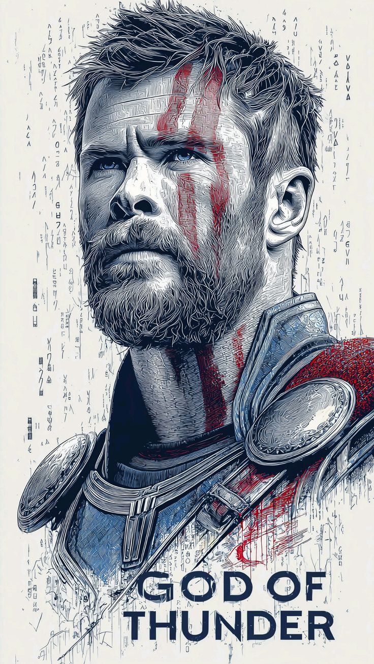 Thor – God of Thunder Abstract Marvel Art